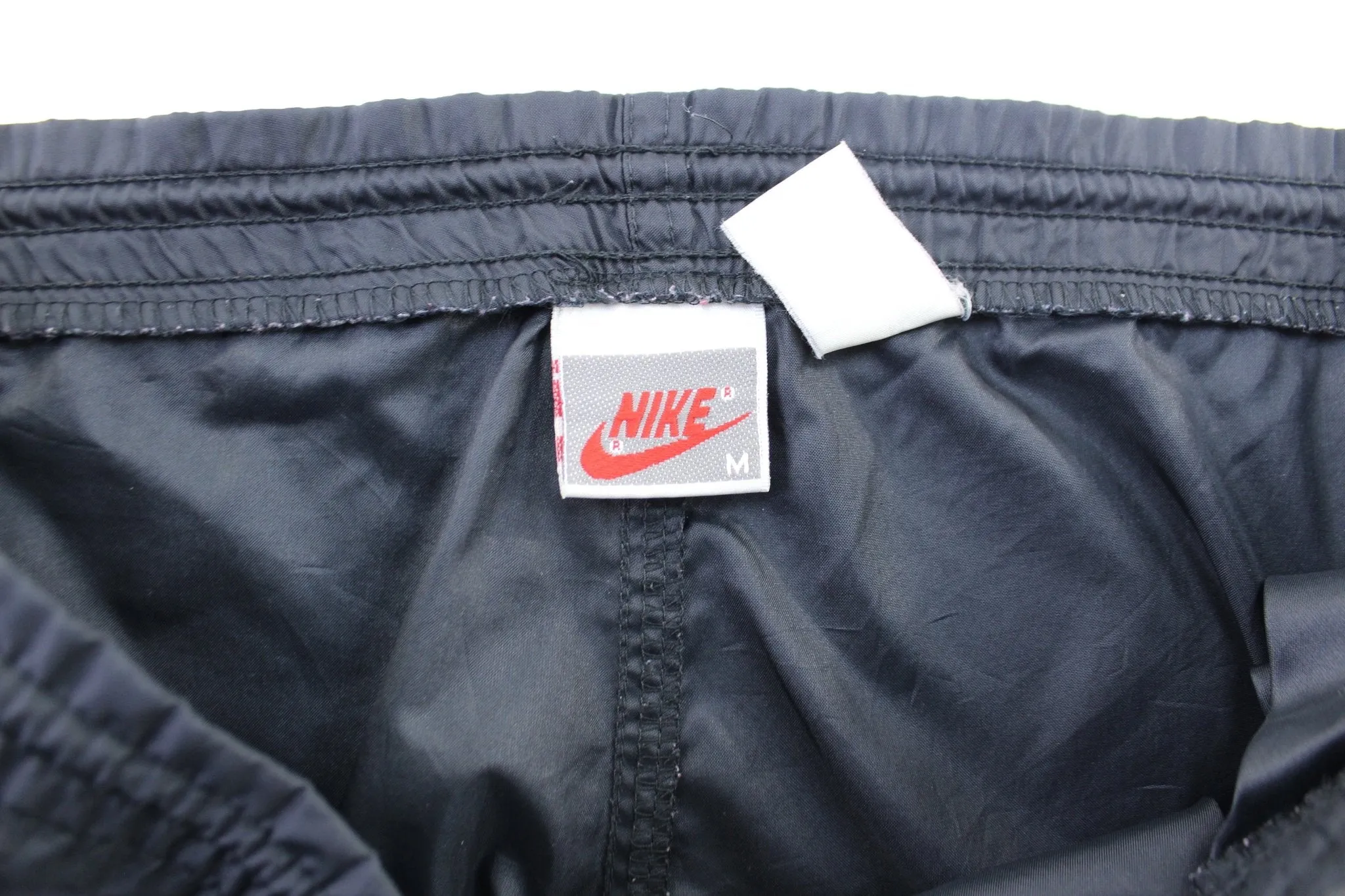 90's Nike Embroidered Logo Black Windbreaker Pants