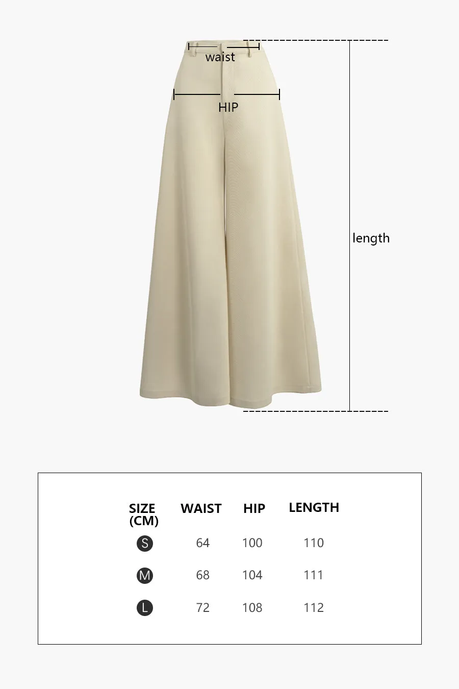 A-line wide-leg pants | Beige wide-leg pants | Casual slacks