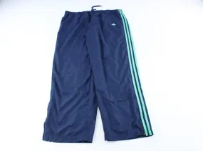 Adidas Embroidered Logo Navy Blue & Teal Striped Pants