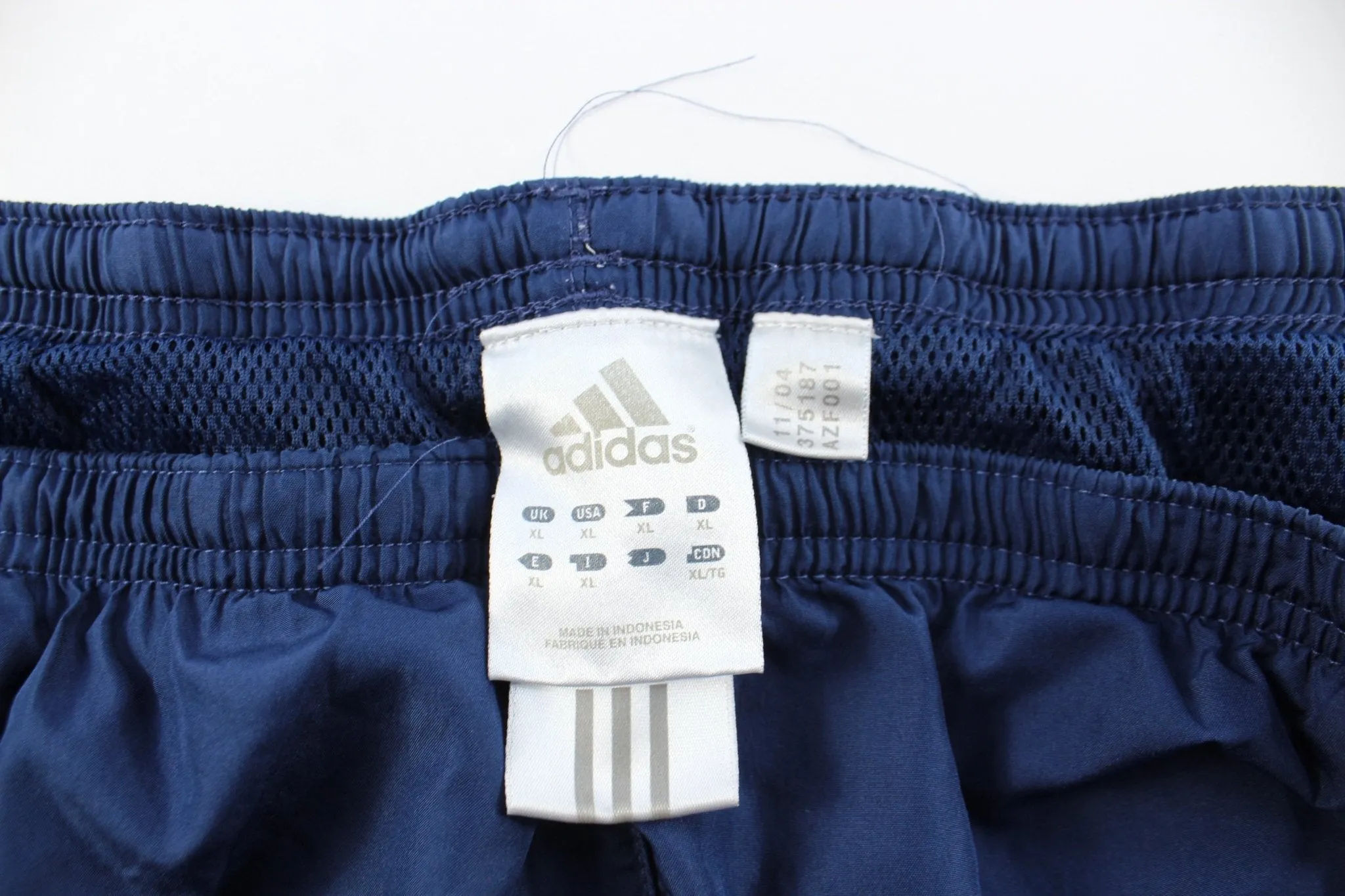 Adidas Embroidered Logo Navy Blue & Teal Striped Pants