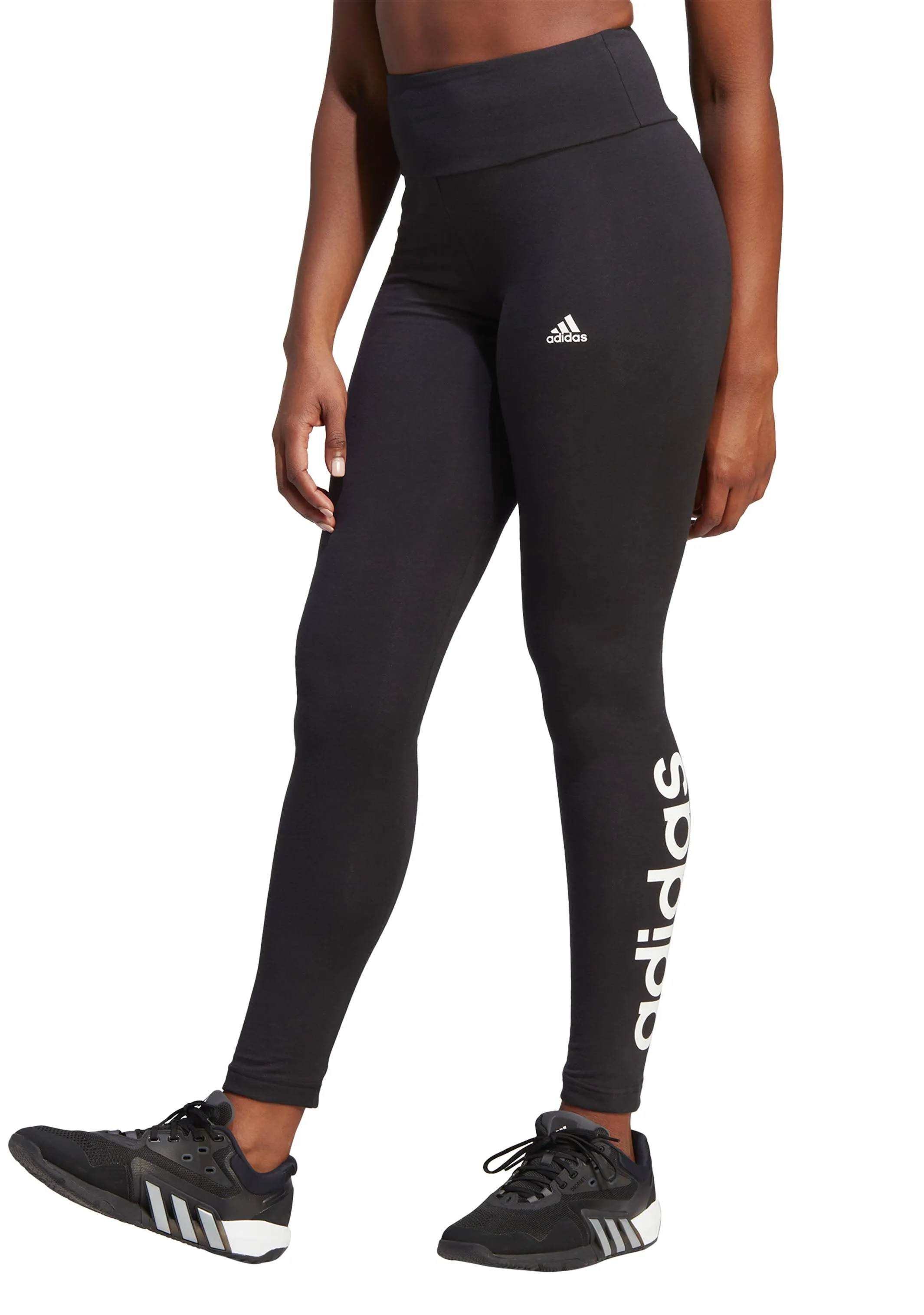 Adidas Womens Essential High-Waisted Logo Leggings