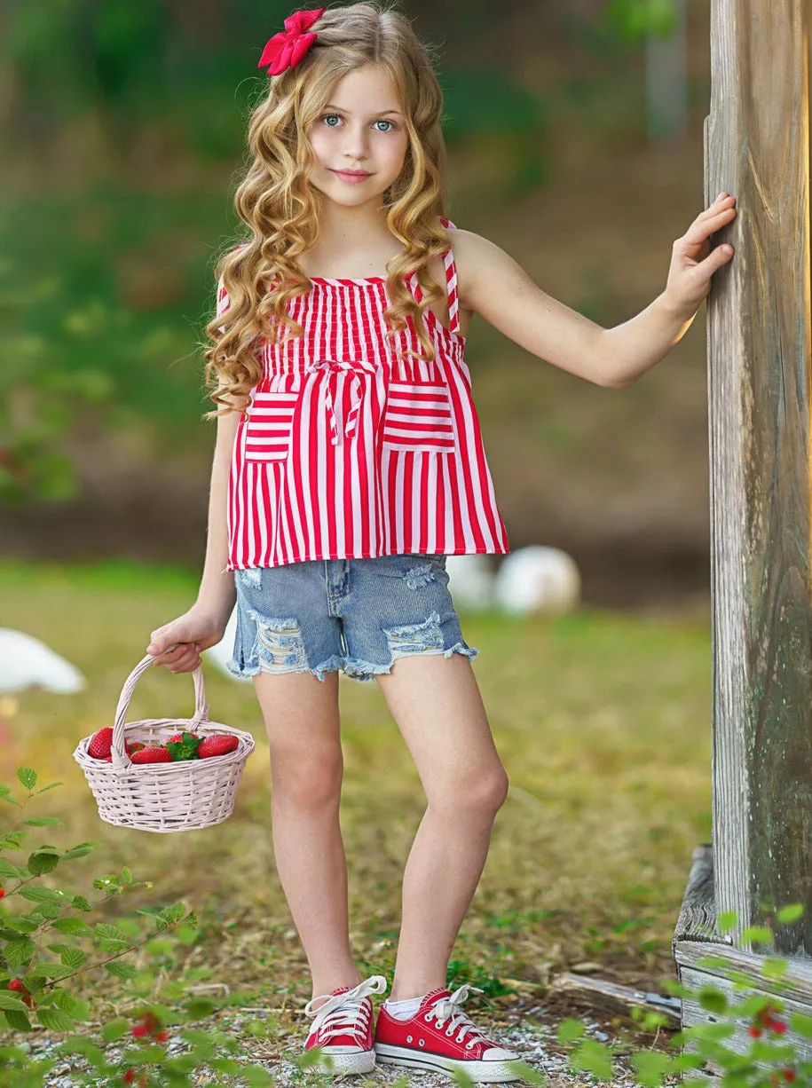 Always Look Cute Denim Short Set