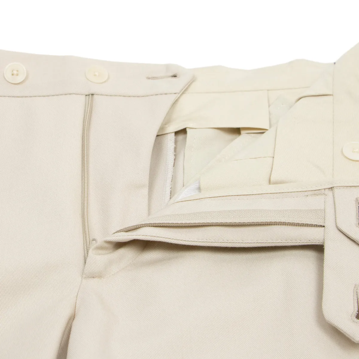 Beige Pure Cotton Loro Piana Slim Trousers