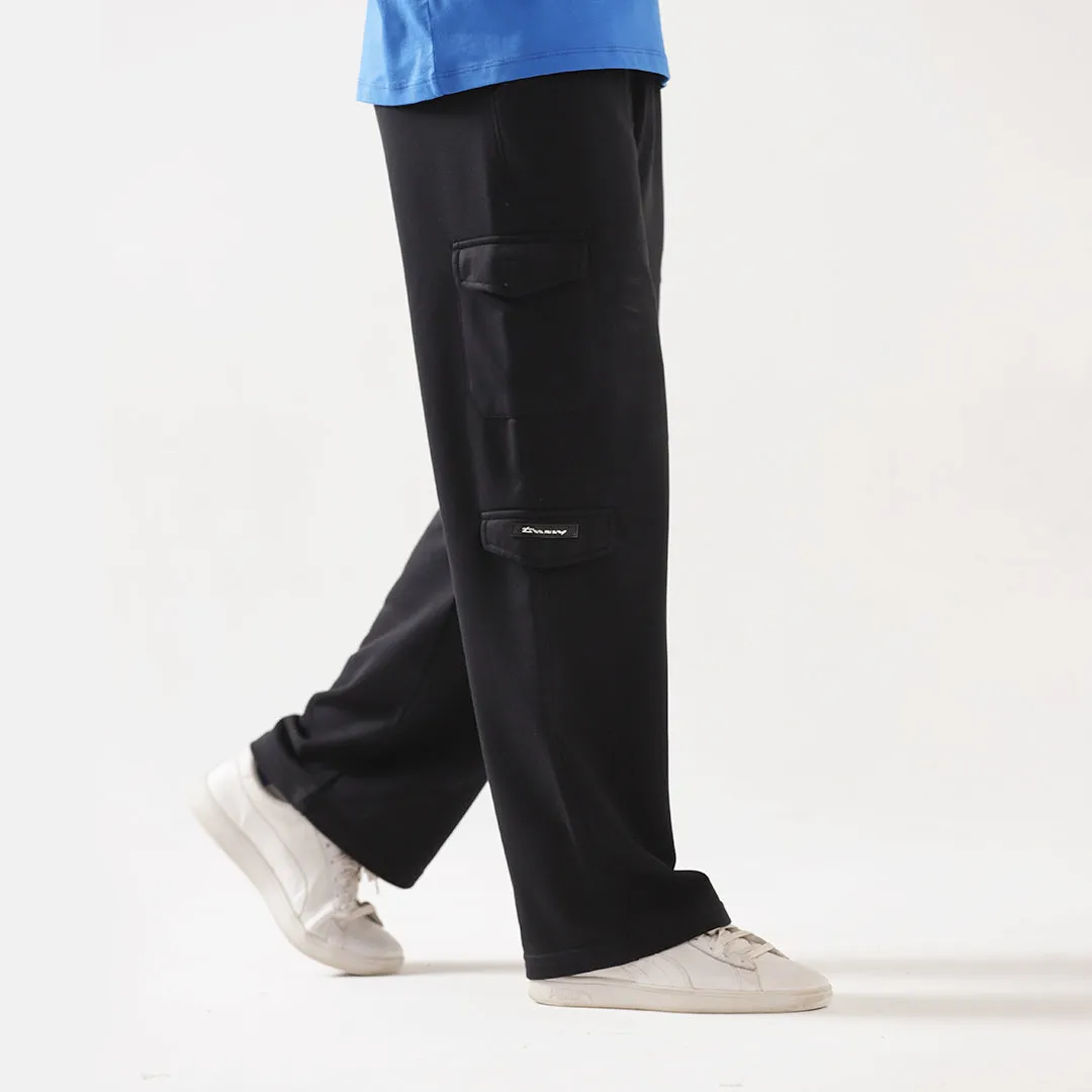 Black Wide Leg Cargo Trouser