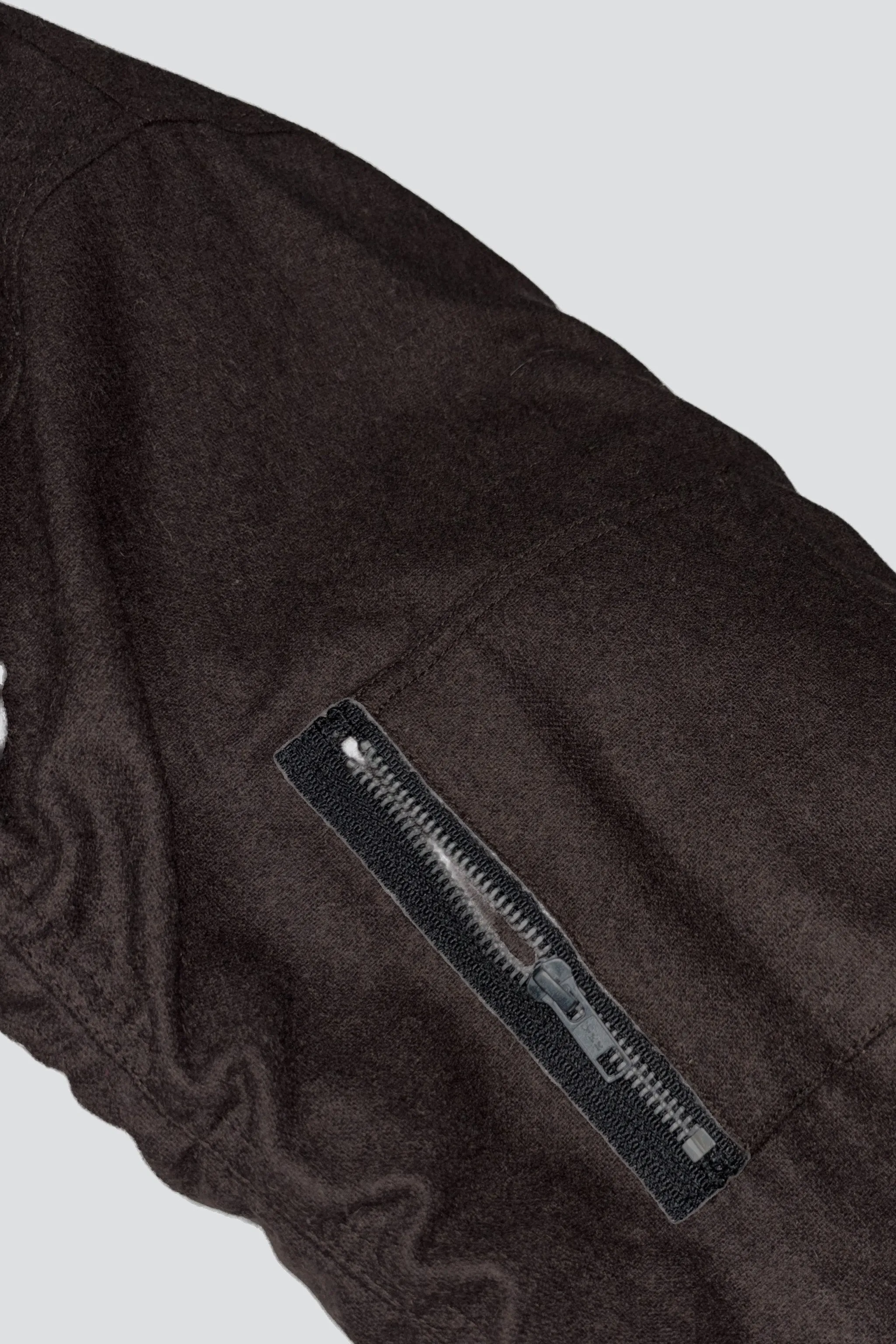 Brown Melange Wool Tanker Jacket