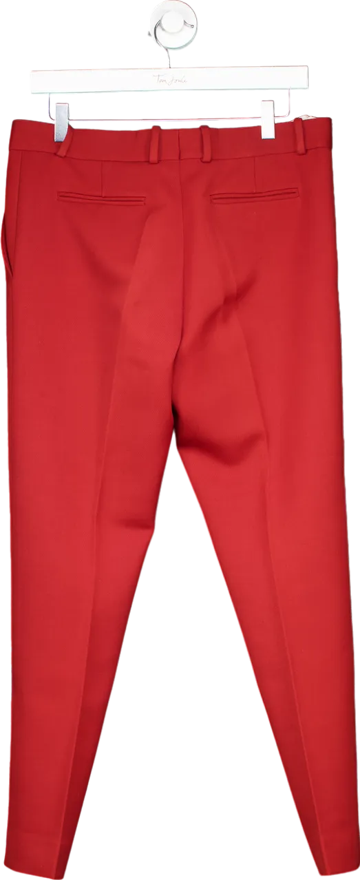 Celine Red Tailored Trousers UK 38