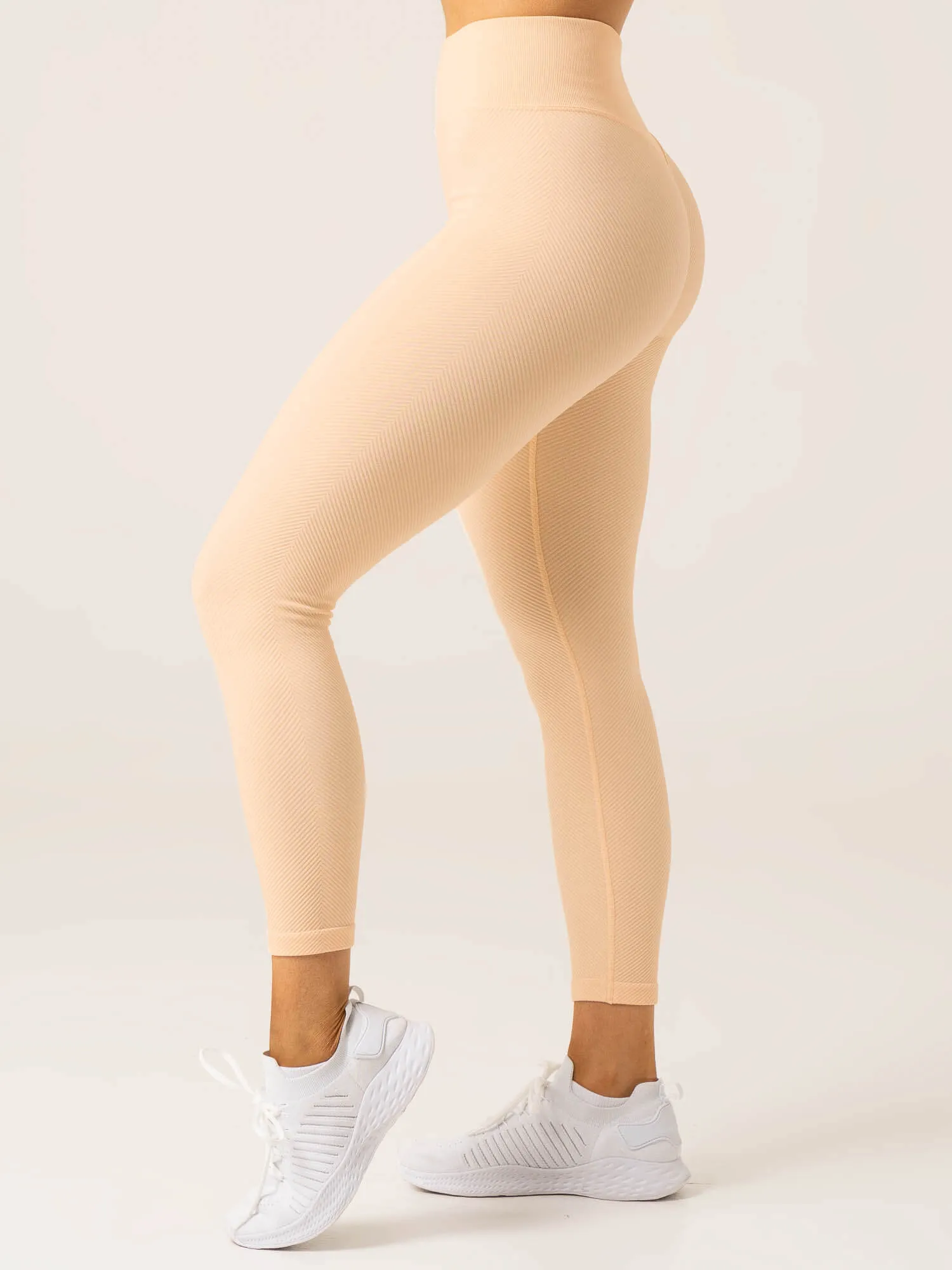 Circuit Rib Seamless High Waisted Leggings - Peach Sorbet