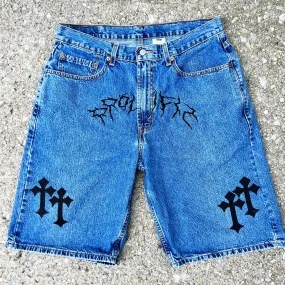 Crosses Denim Shorts