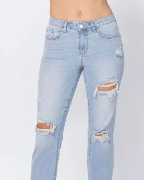 Destroyed Boyfriend Jeans In Super Light Wash | Super Light Wash