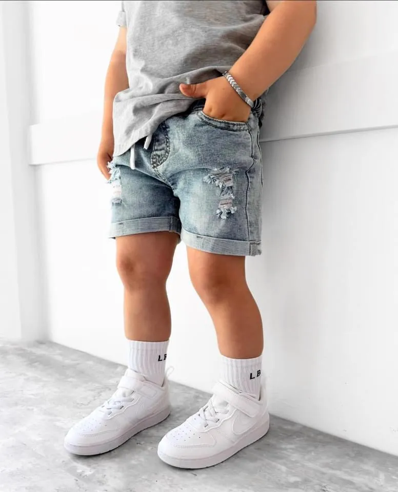 Distressed Denim Short