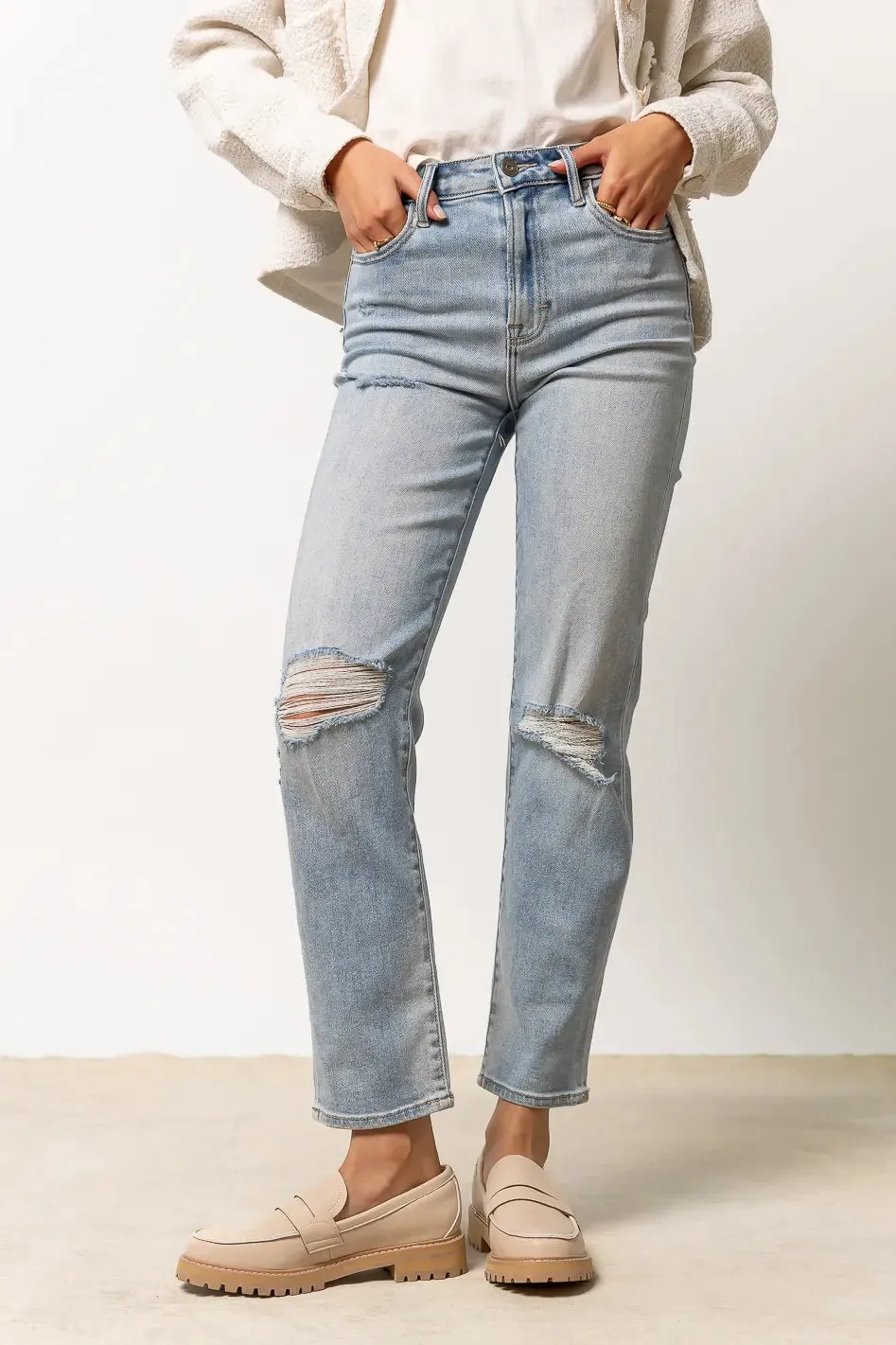 Ellery Distressed Jeans in Light Wash- FINAL SALE