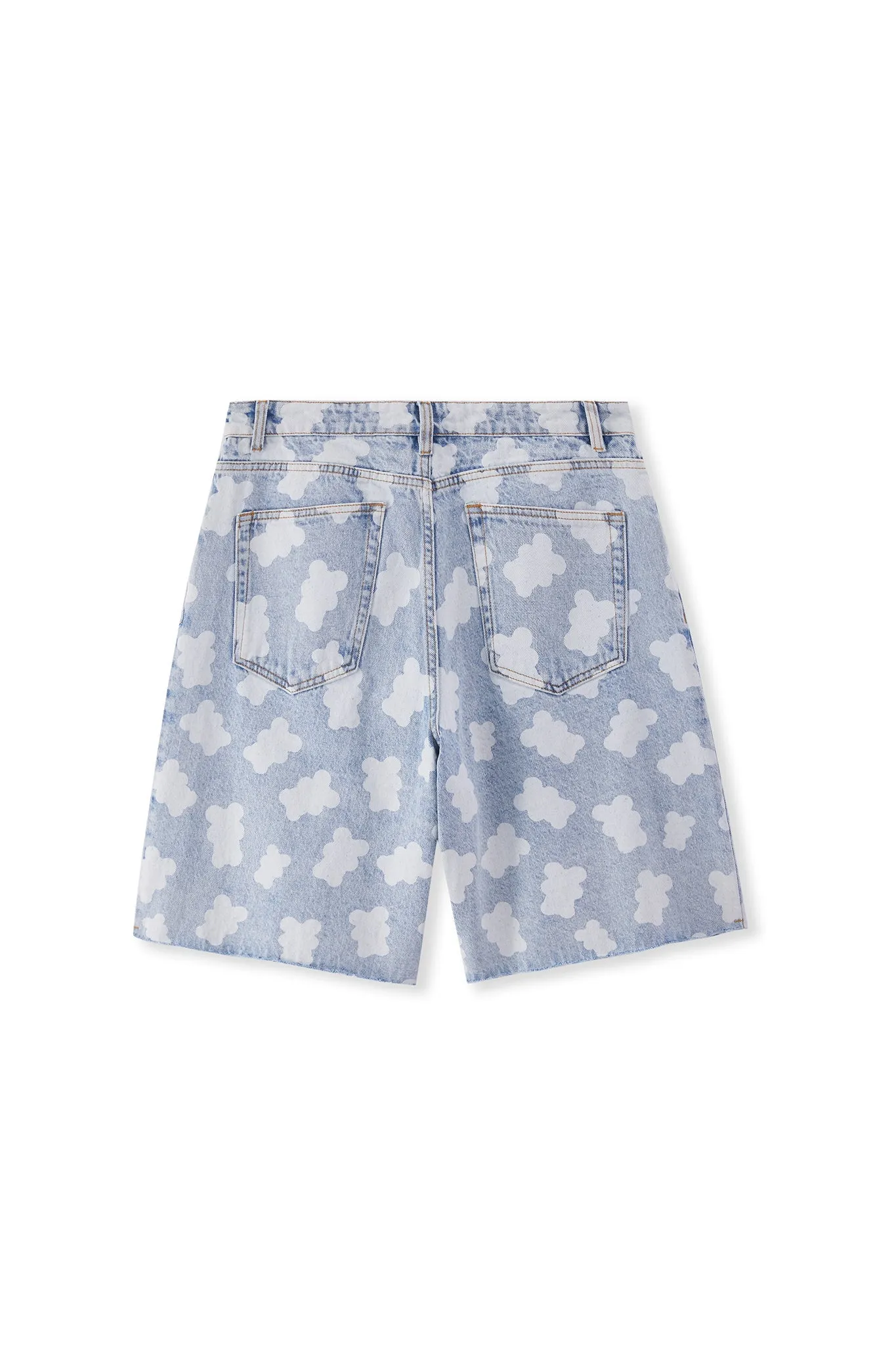 FLAKES DENIM SHORTS LIGHT BLUE