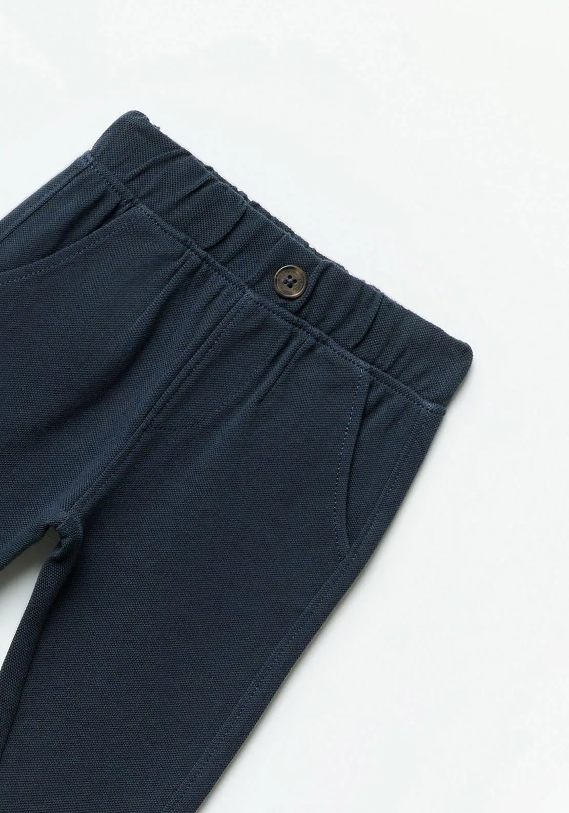 Formal piqué trousers - Navy