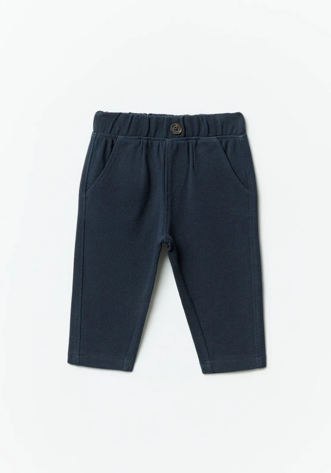 Formal piqué trousers - Navy