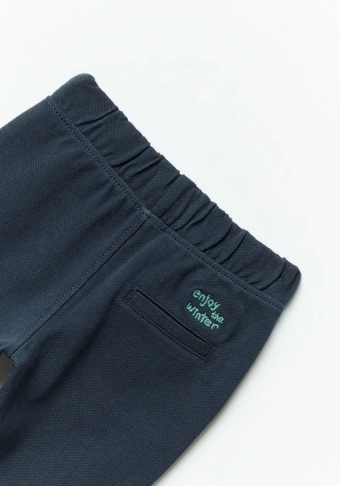 Formal piqué trousers - Navy