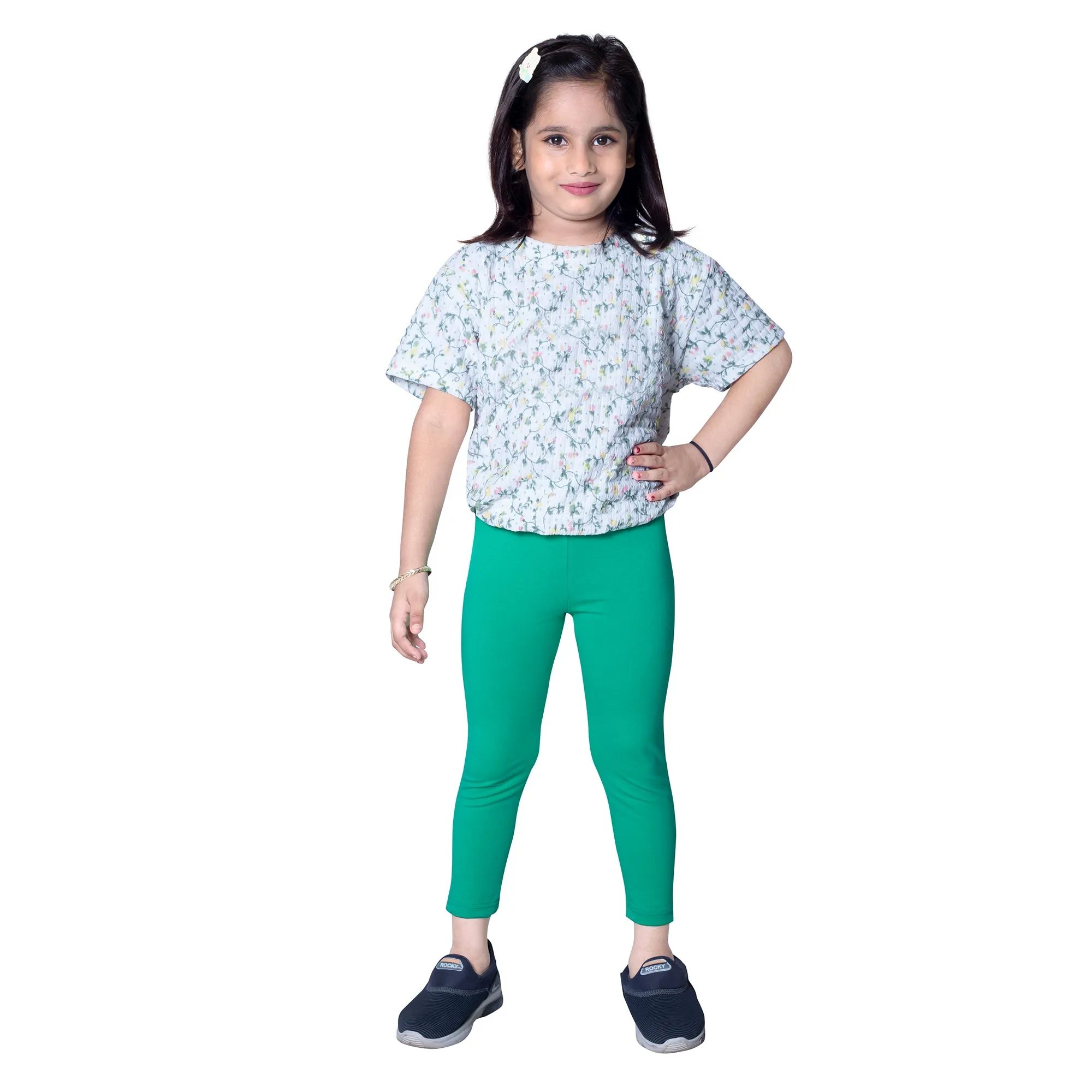 Girls Sport Green Ankle Length Legging