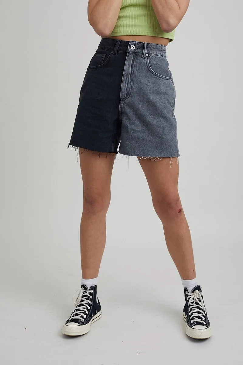 HALF & HALF SHORTS - DENIM CHARCOAL