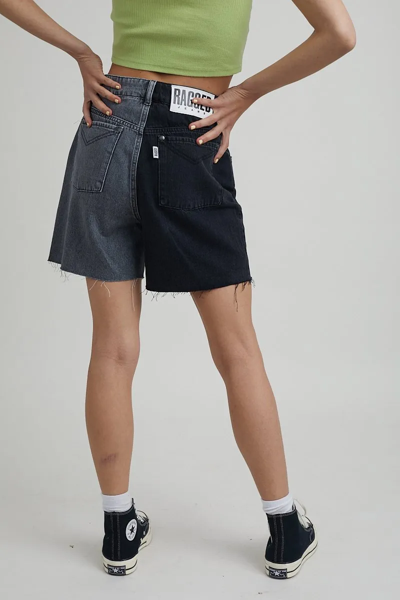 HALF & HALF SHORTS - DENIM CHARCOAL