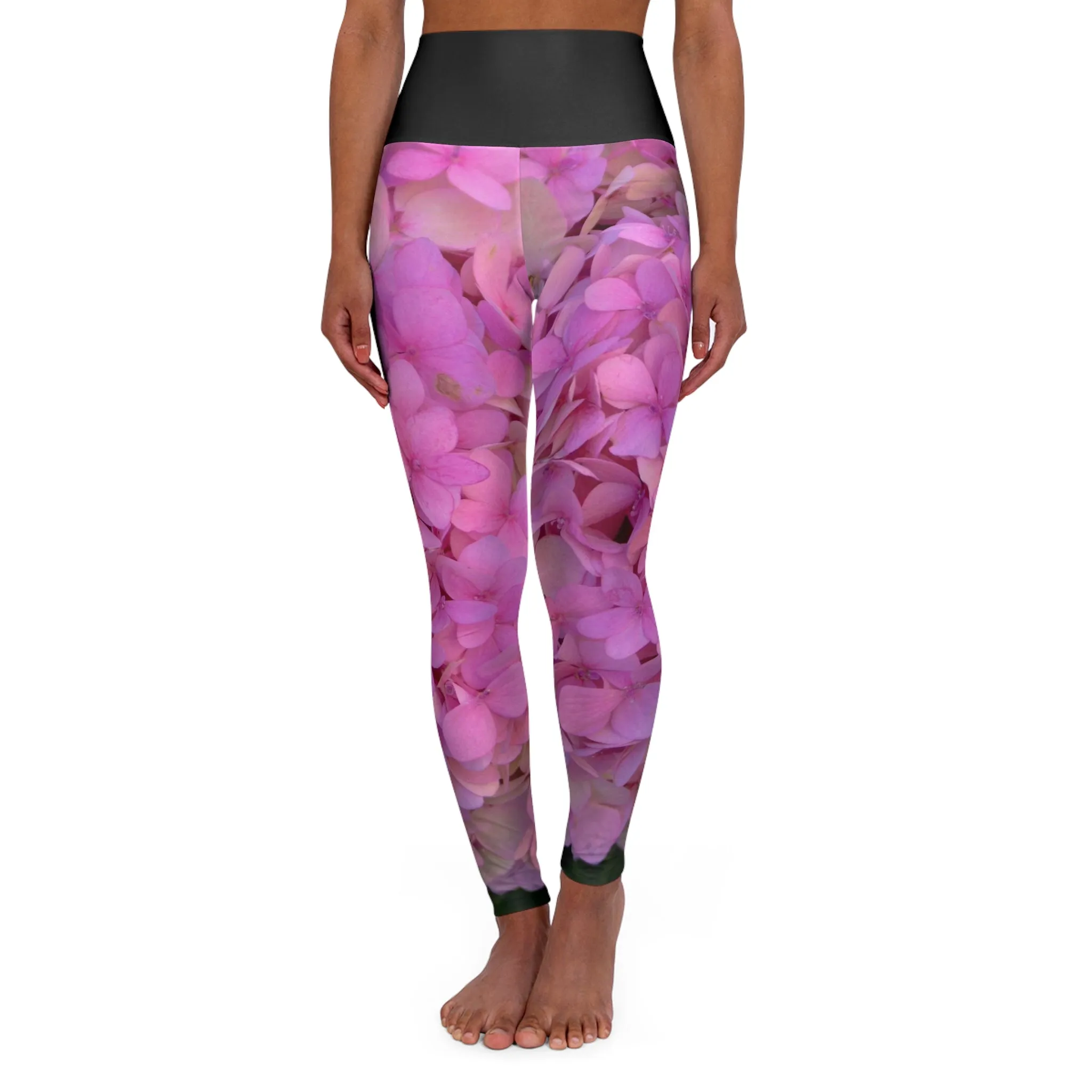 High Waisted Yoga Leggings |Skinny Fit Pink Floral Yoga Leggings | AOP