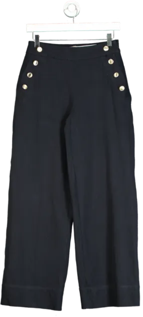 Hobbs Navy Wide Leg Trousers UK 12