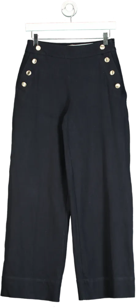 Hobbs Navy Wide Leg Trousers UK 12