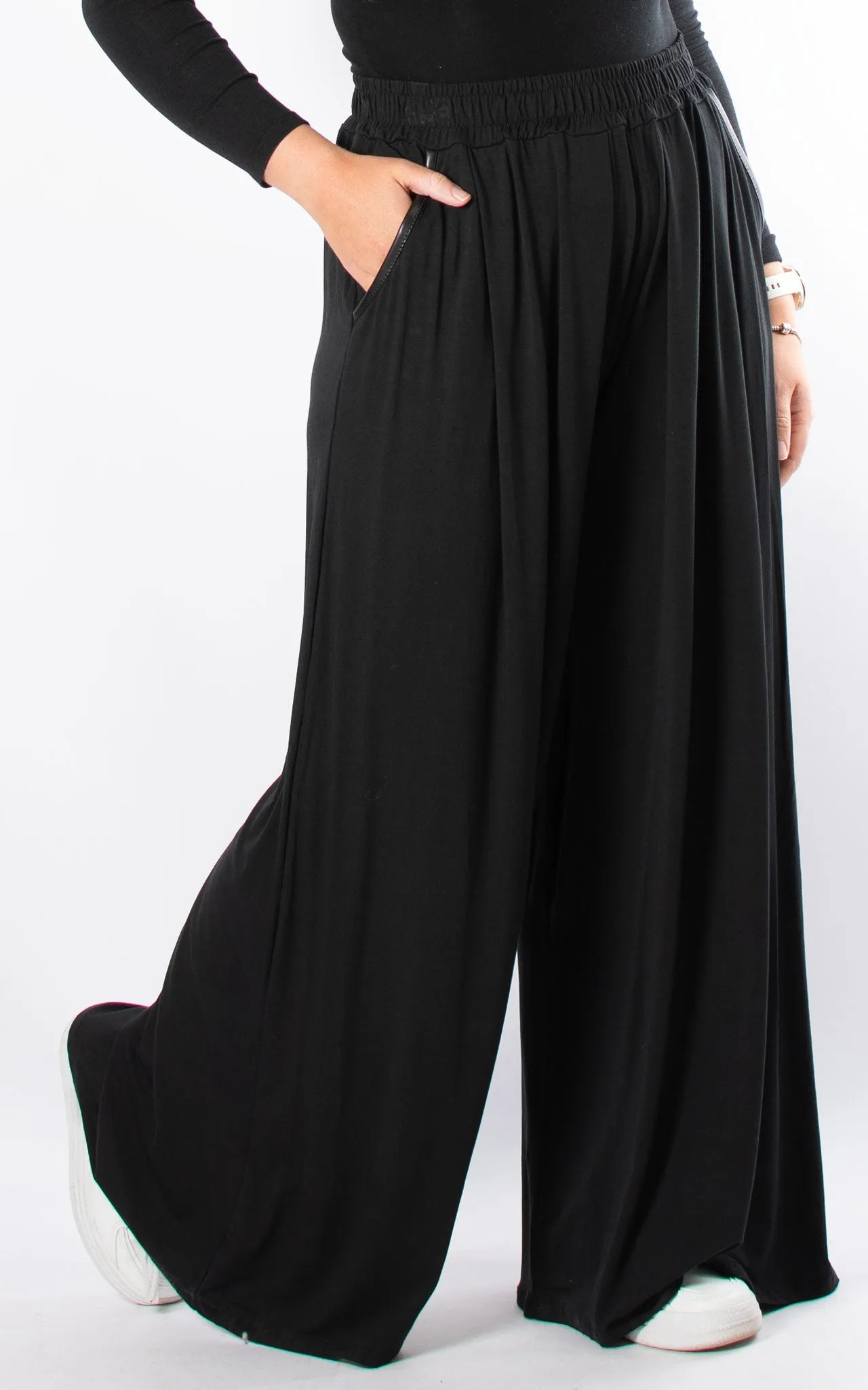 Mabel Wide Leg Trouser | Black