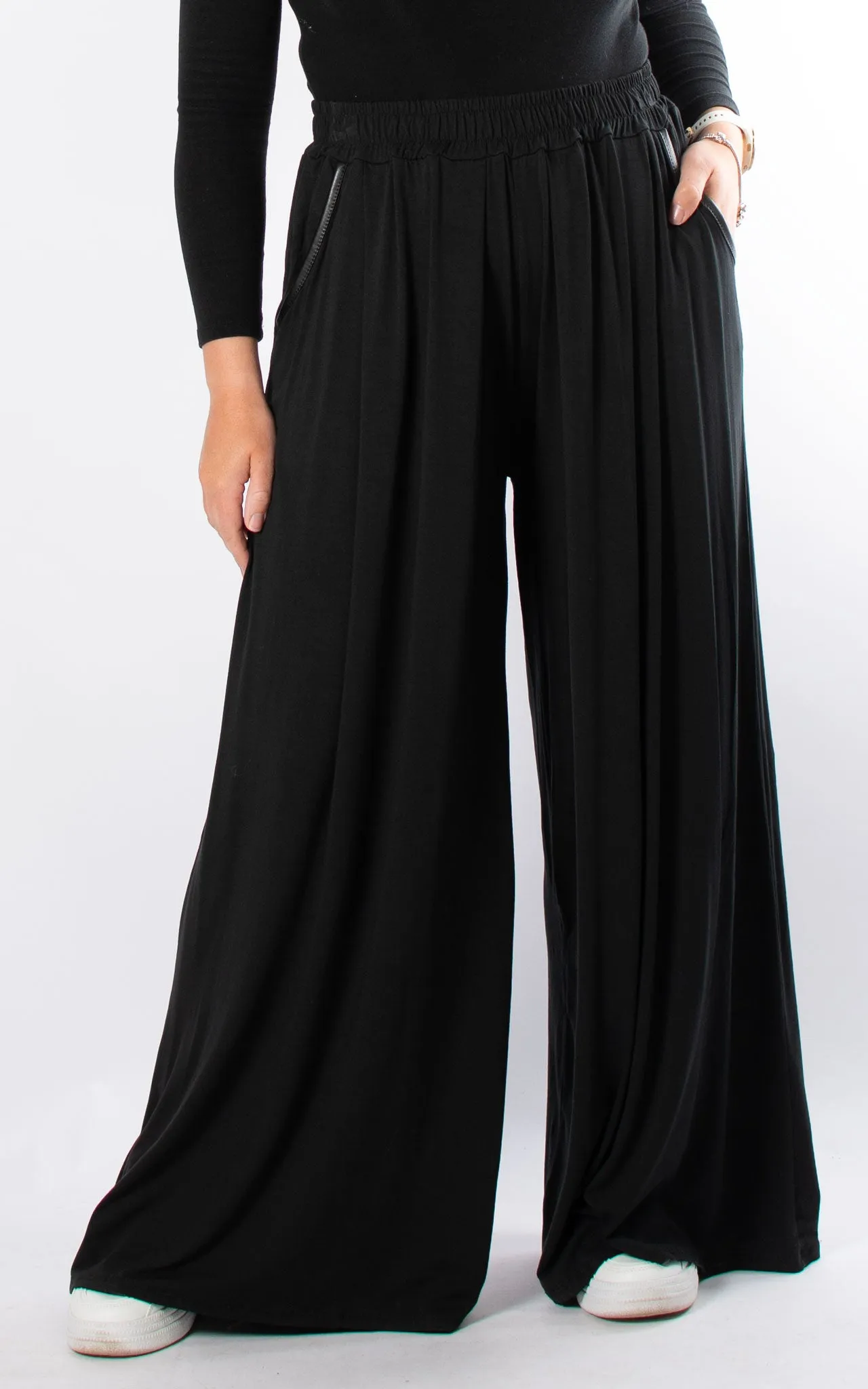 Mabel Wide Leg Trouser | Black