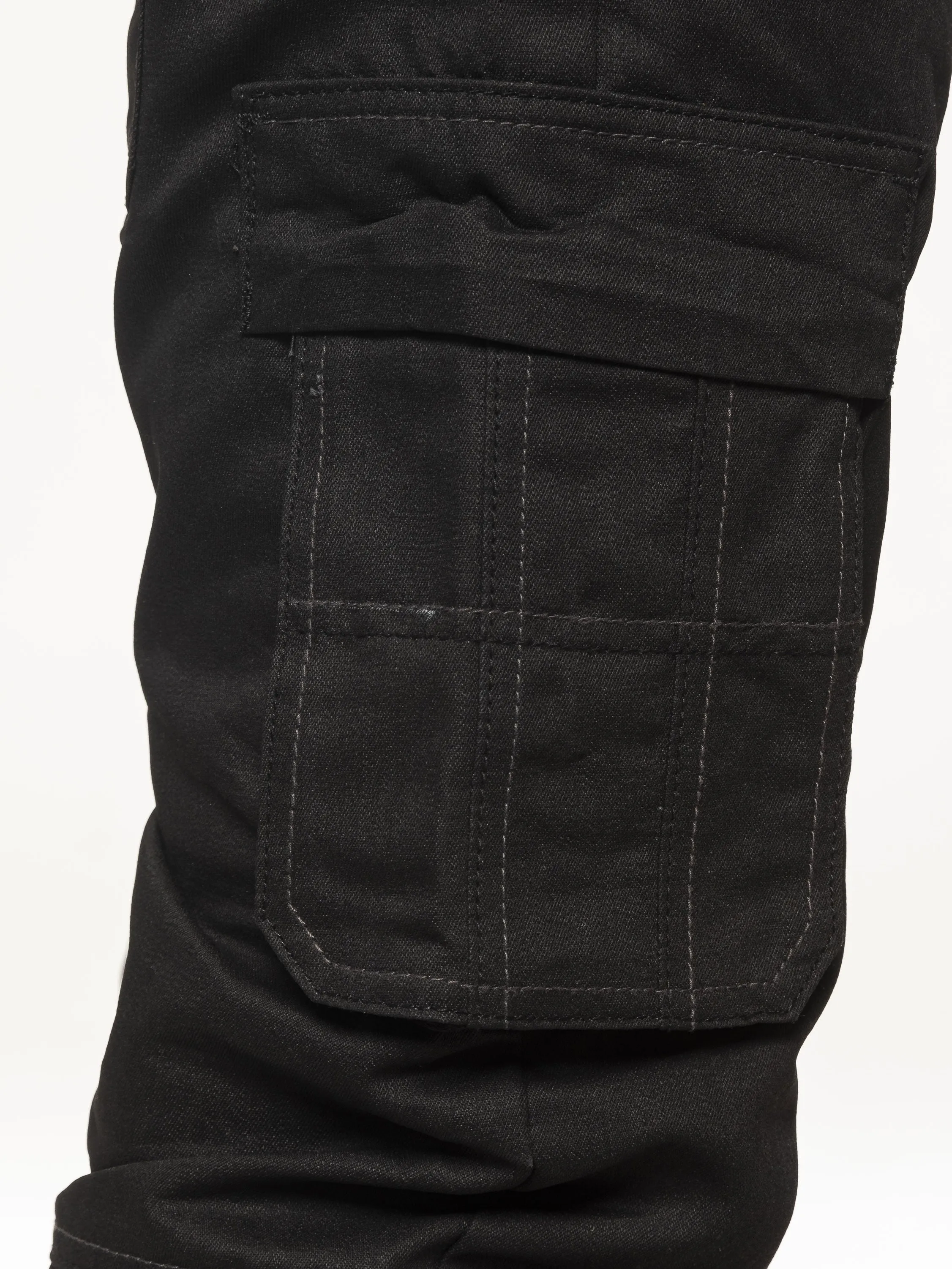 Mens Black Combat Denim Jeans | Enzo Designer Menswear