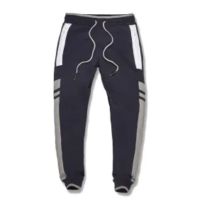 Men's Color Block Track Pants Navy