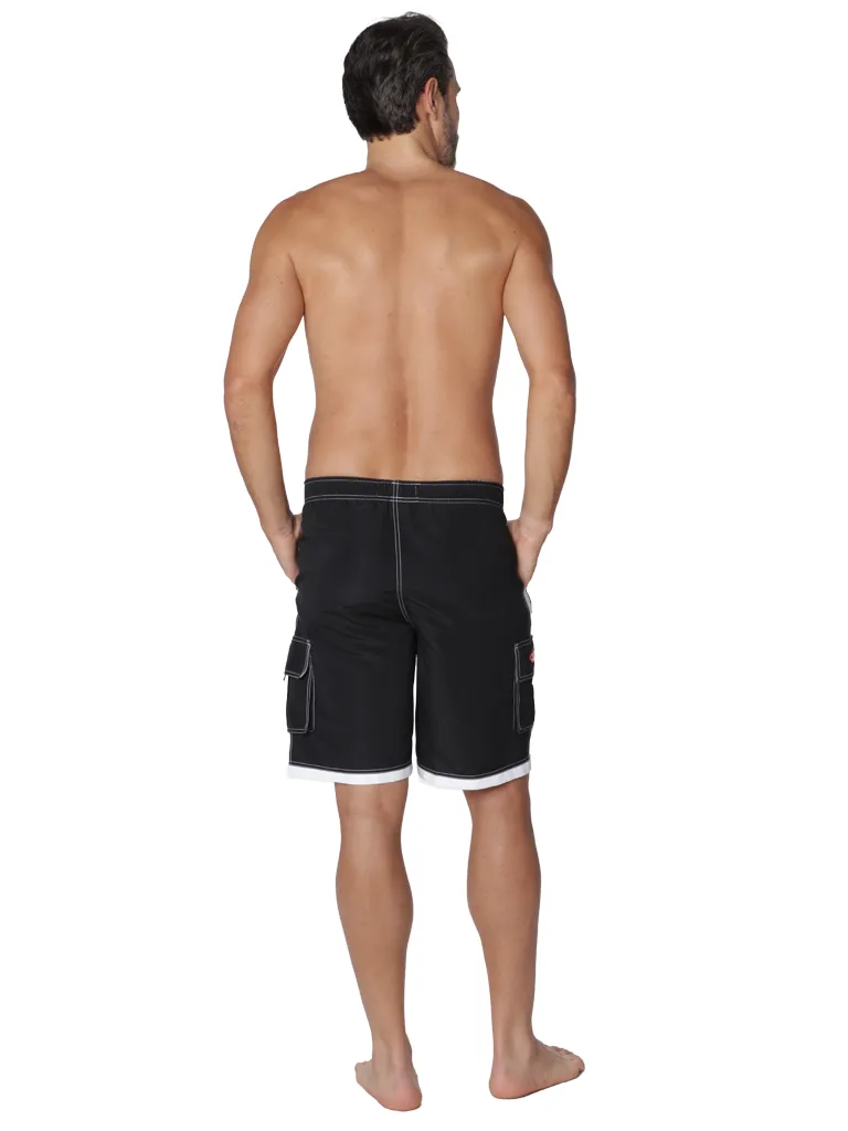 Men's Elasticized Board Shorts in bright solid colors