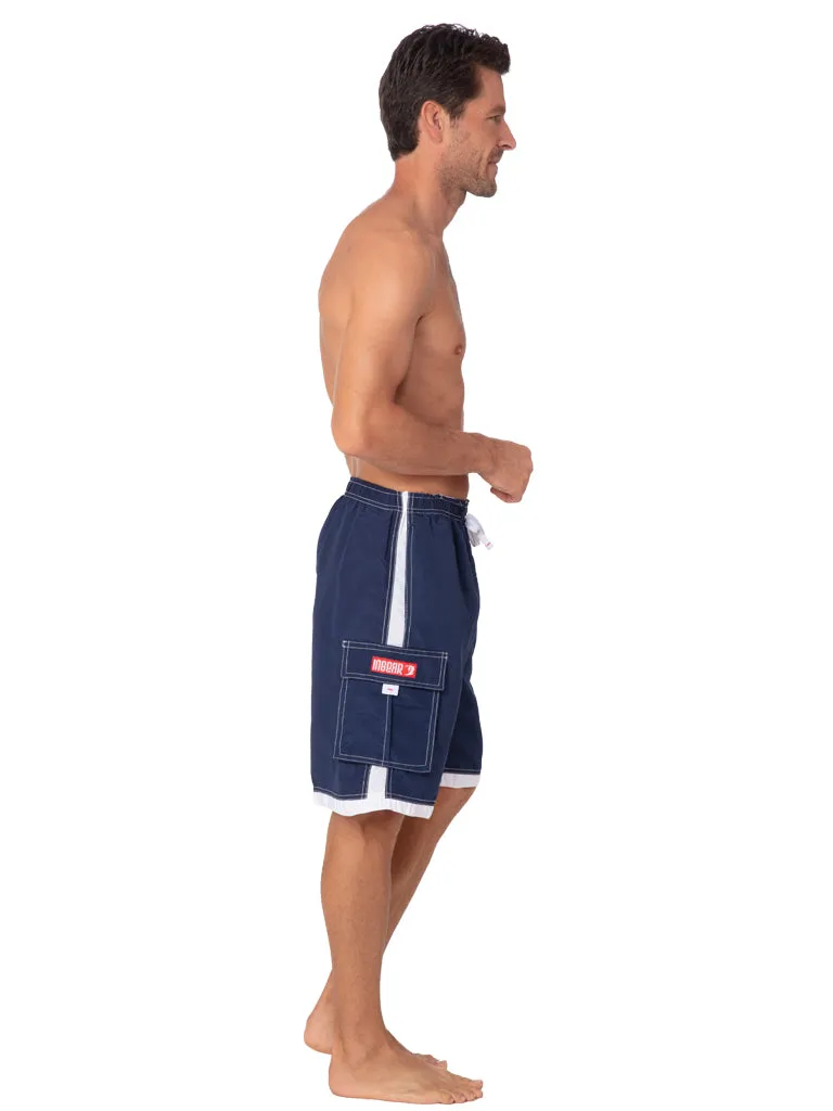 Men's Elasticized Swim Shorts in Navy