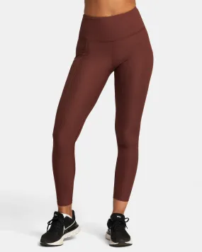 Mineral Rib Pocket Legging Pants - Espresso