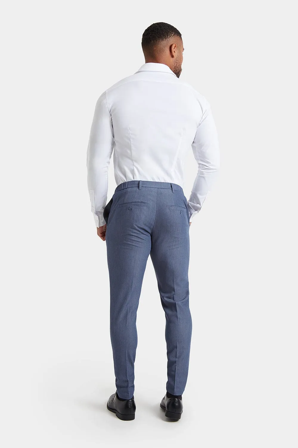 Muscle Fit Cotton Stretch Chino Trouser in Dark Grey