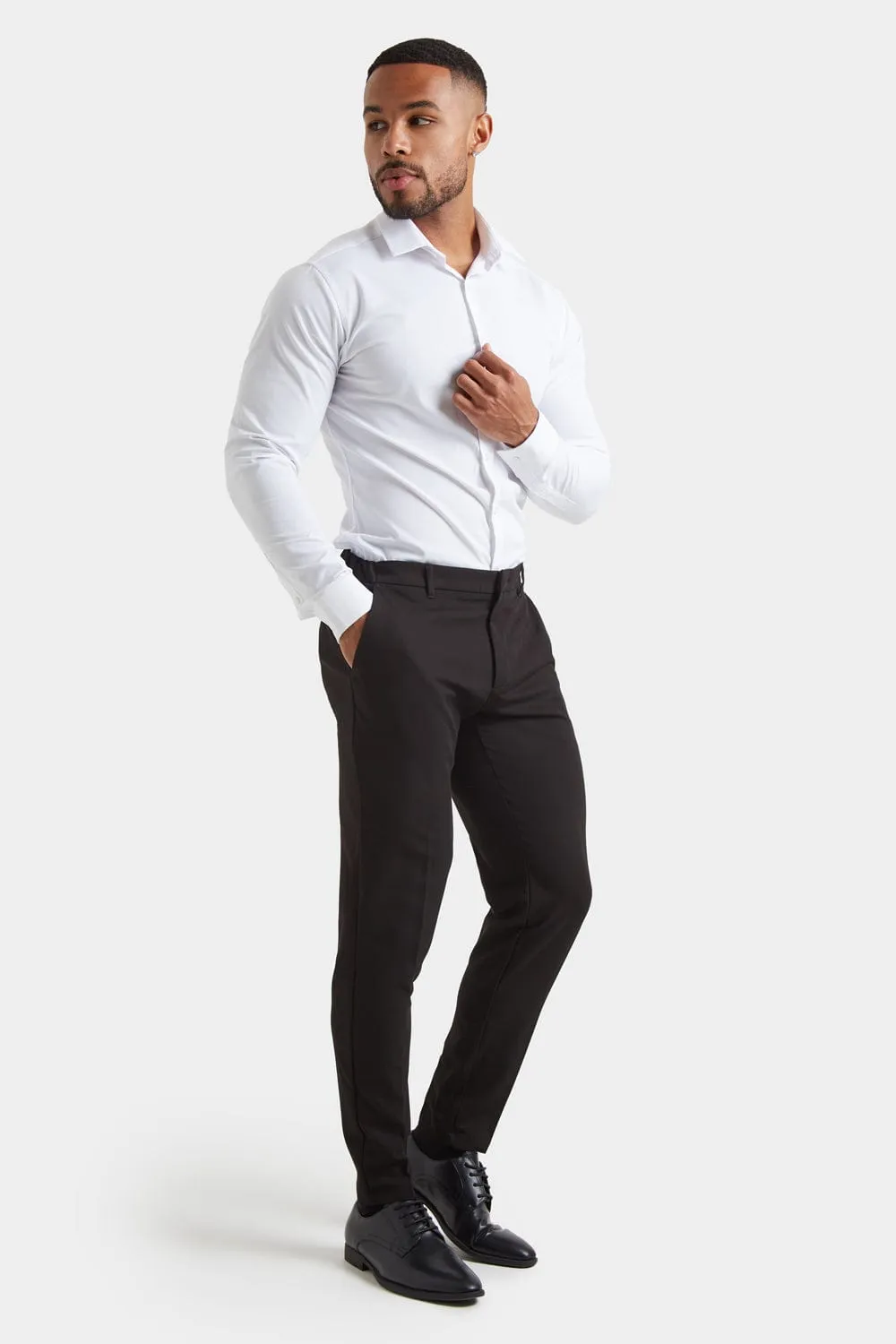 Muscle Fit Essential Trousers in Black