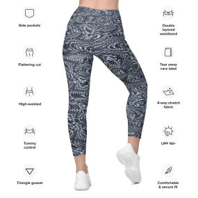 Recursia Alchemical Vision I Vision Leggings With Pockets In Blue