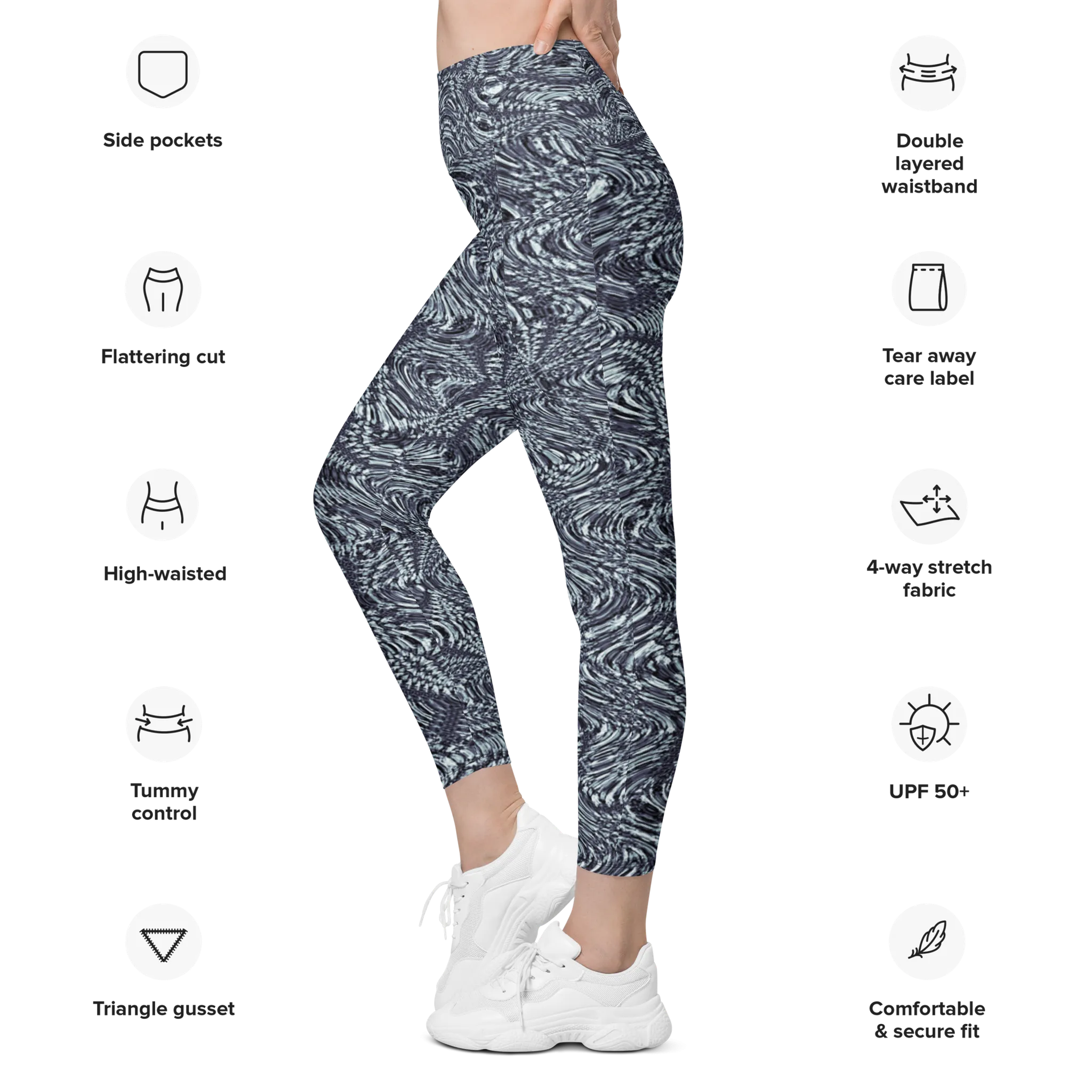 Recursia Alchemical Vision I Vision Leggings With Pockets In Blue