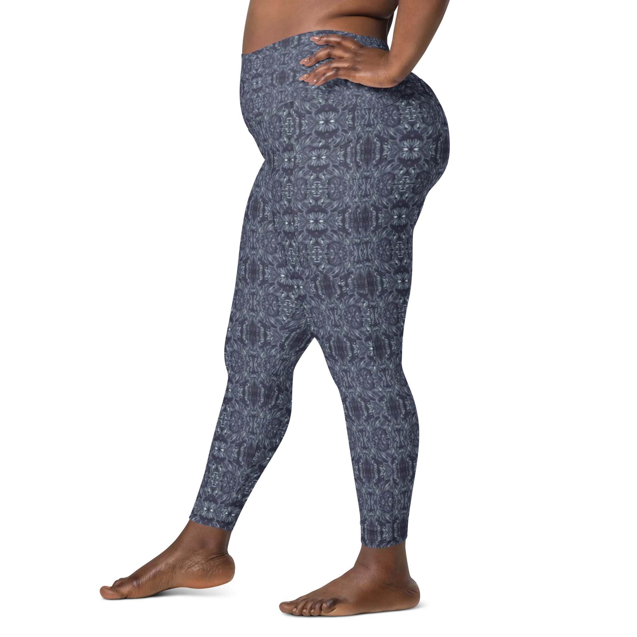 Recursia Bohemian Dream Leggings With Pockets In Blue