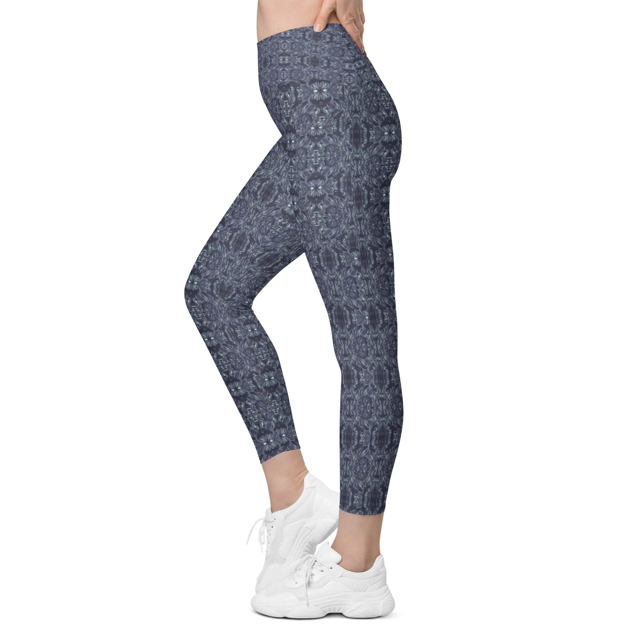 Recursia Bohemian Dream Leggings With Pockets In Blue