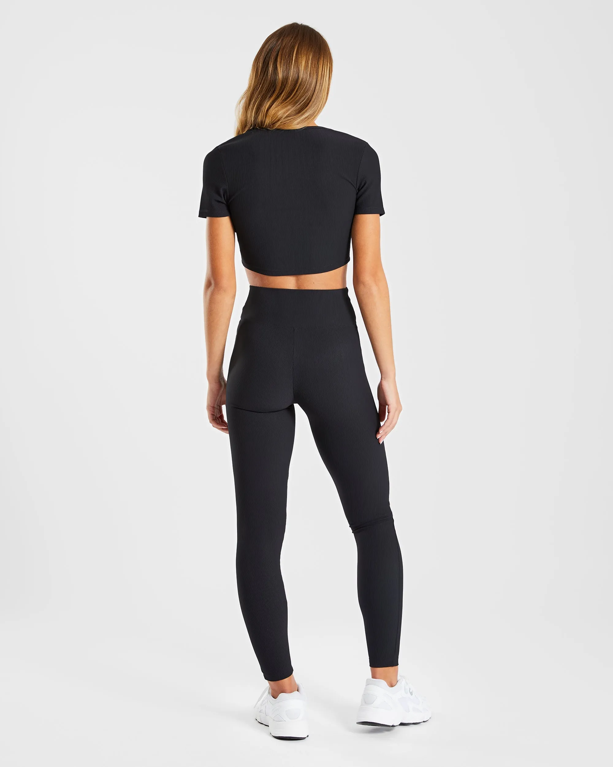 Sculpt Ribbed Leggings - Black