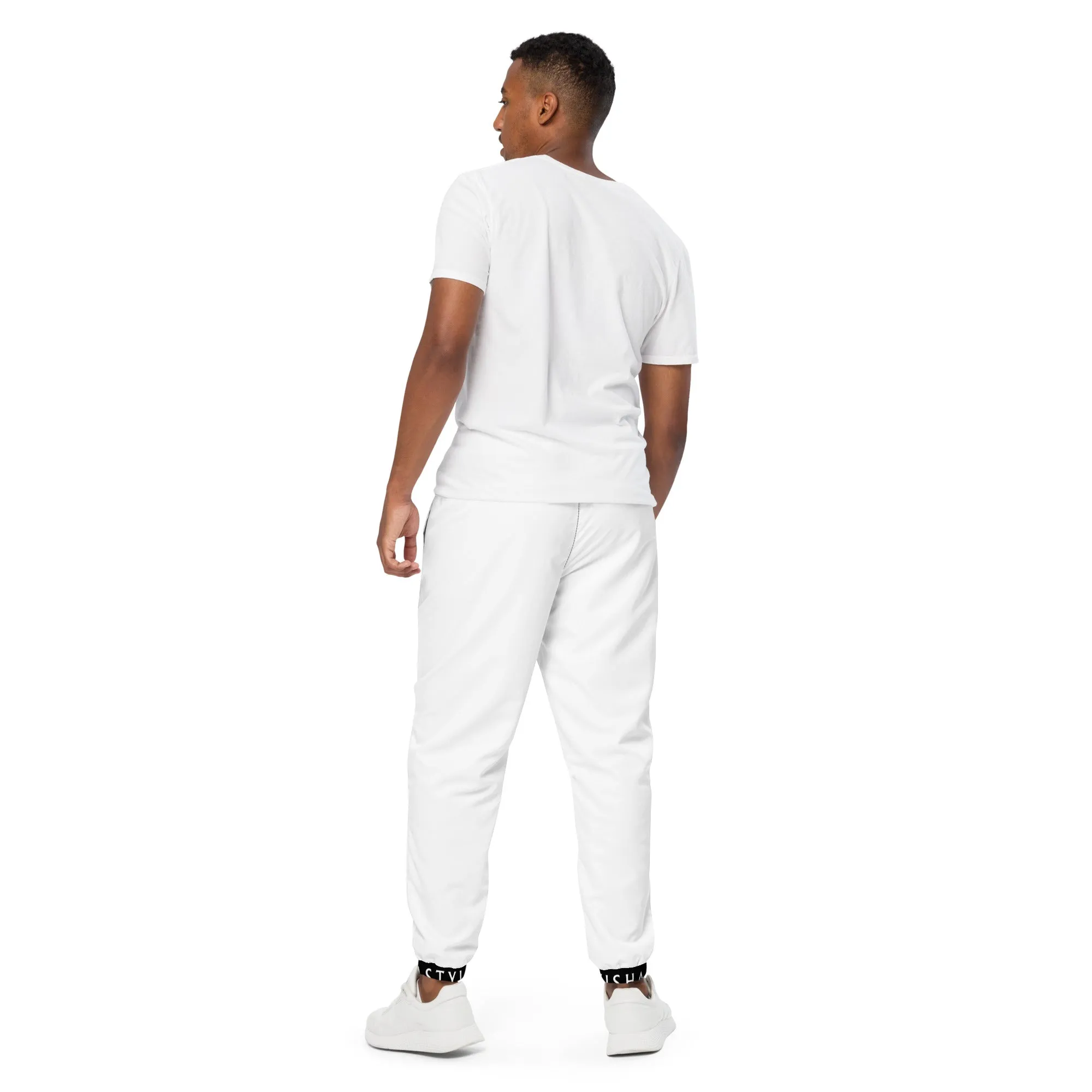 Side Solid Unisex  Blue White pants