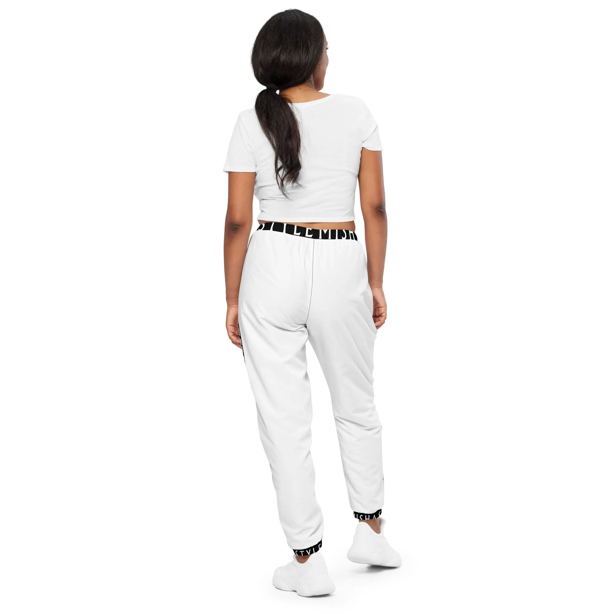 Side Solid Unisex  Blue White pants