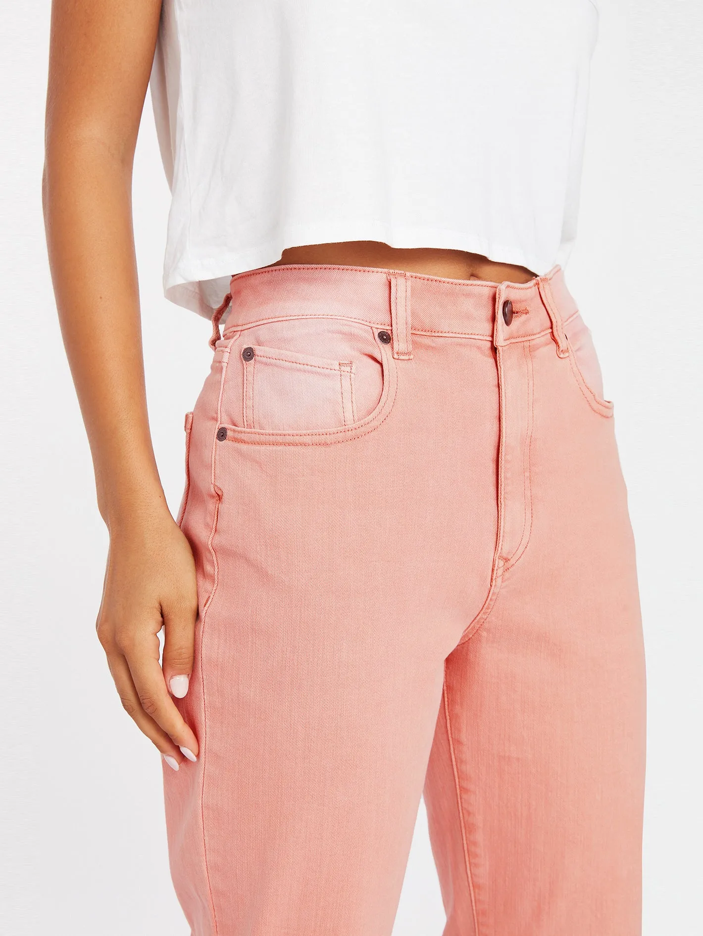 Stone Step High Rise Pant - Light Mauve