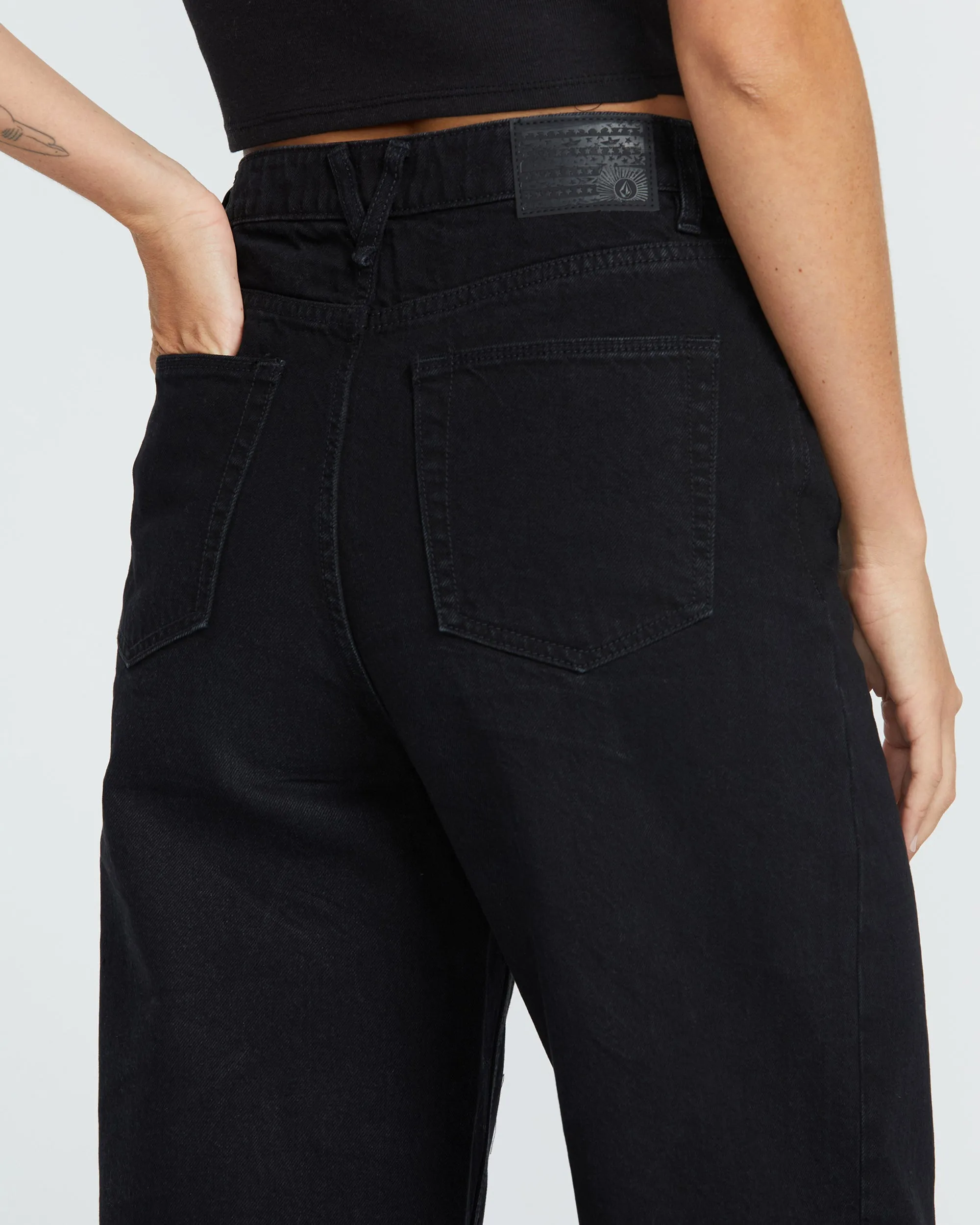 Stoned Boyfriend High rise Jeans - BLACK