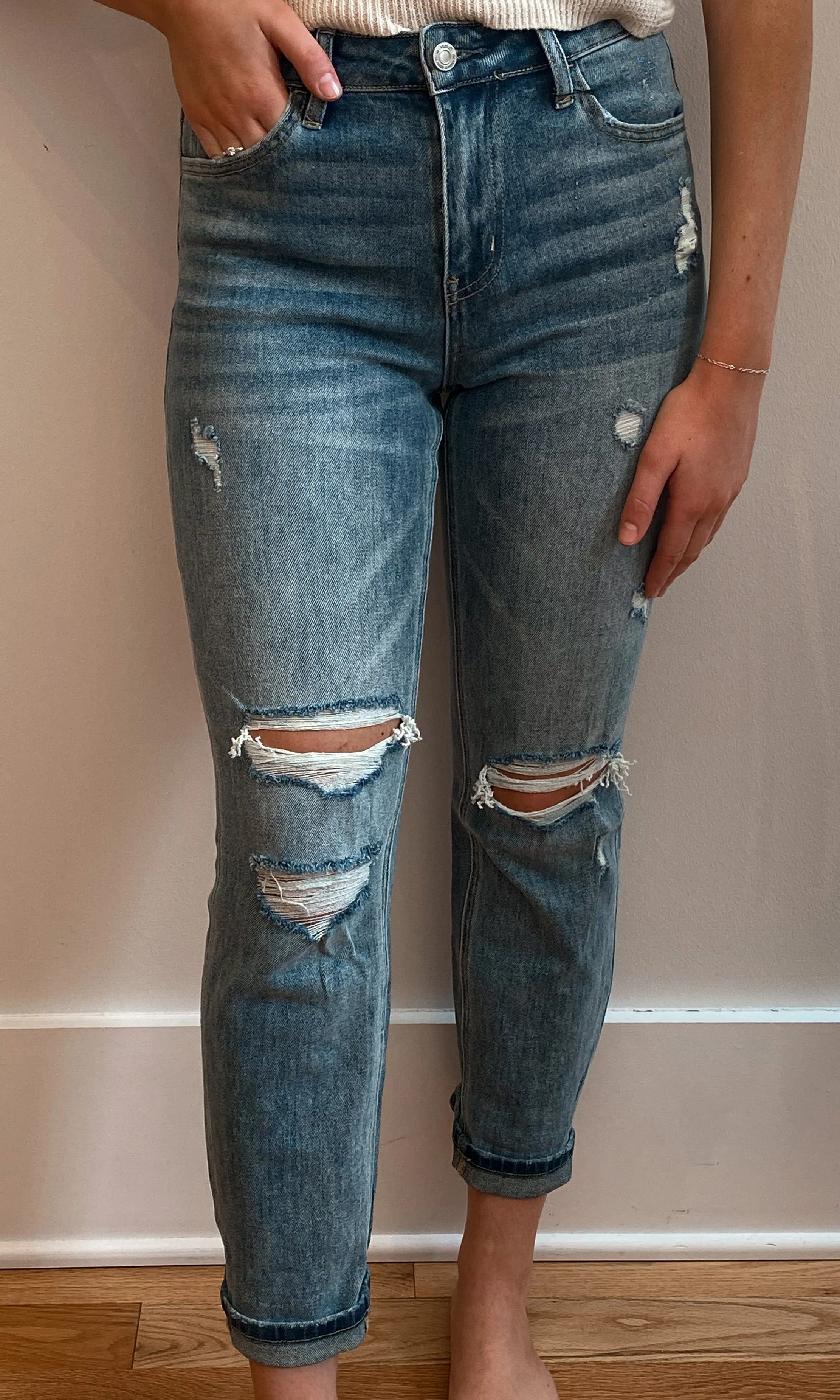 The Distressed Boyfriend Jeans