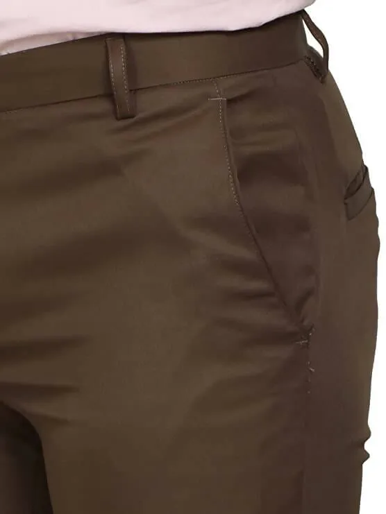 The DS Men's Slim fit Brown Trouser