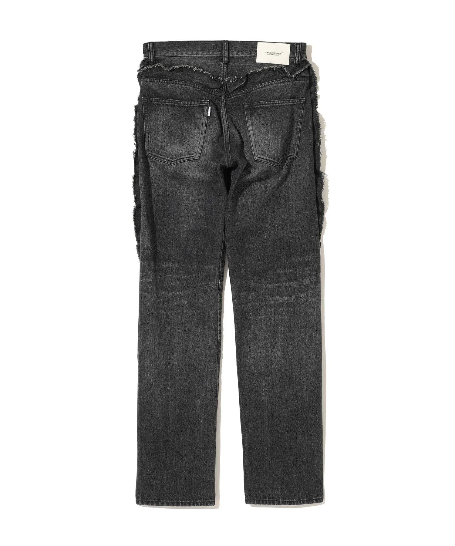 Undercover Frayed Denim Ruffle Pants