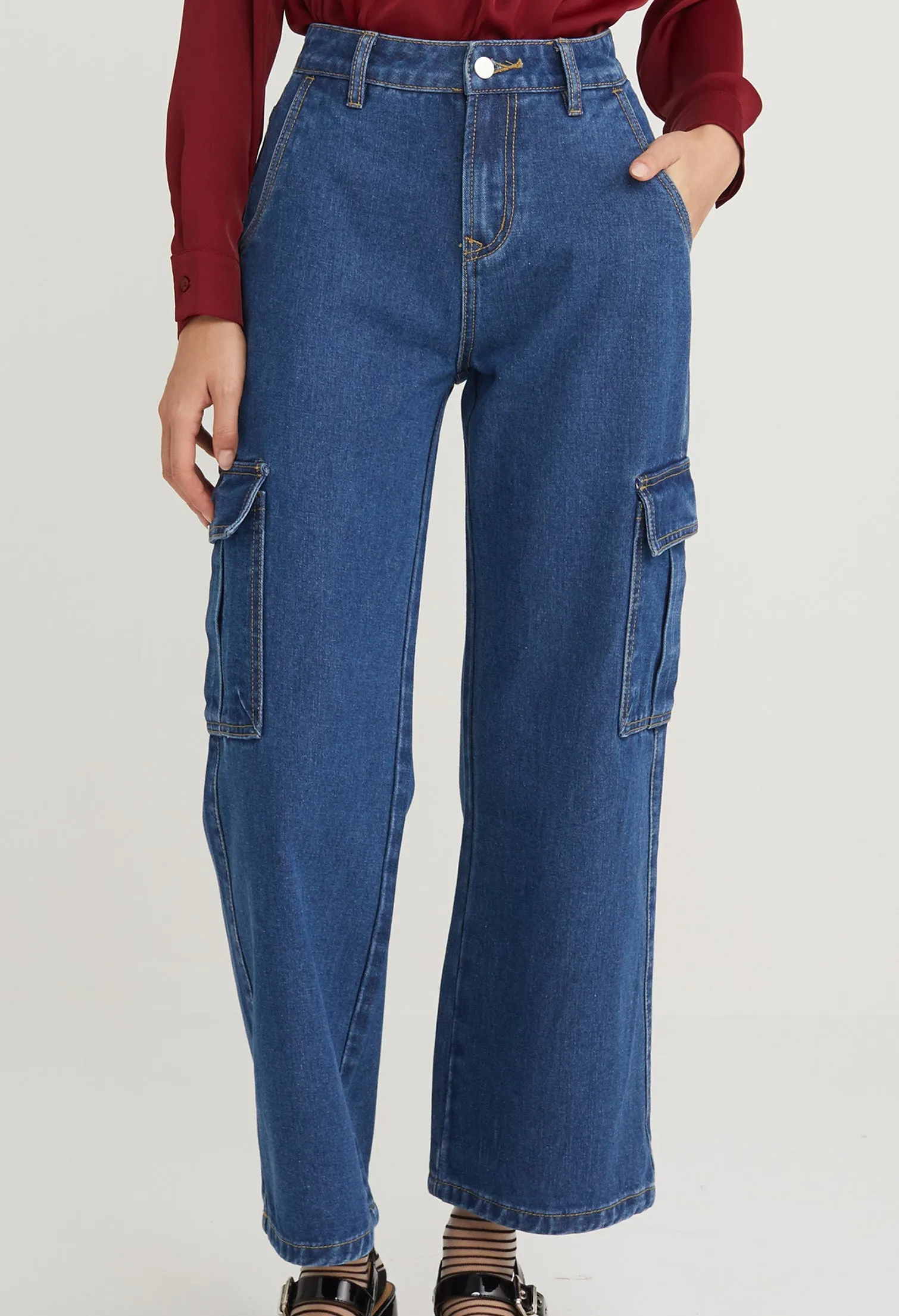 Utility Straight Cut Denim Jeans