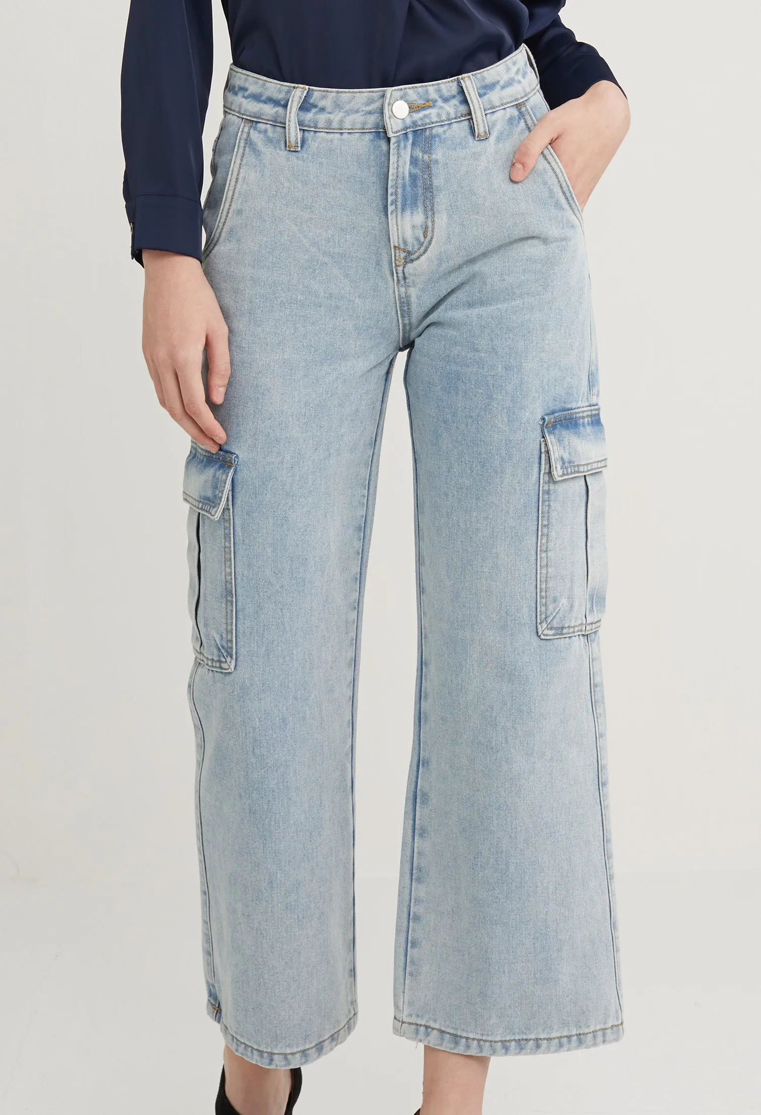 Utility Straight Cut Denim Jeans