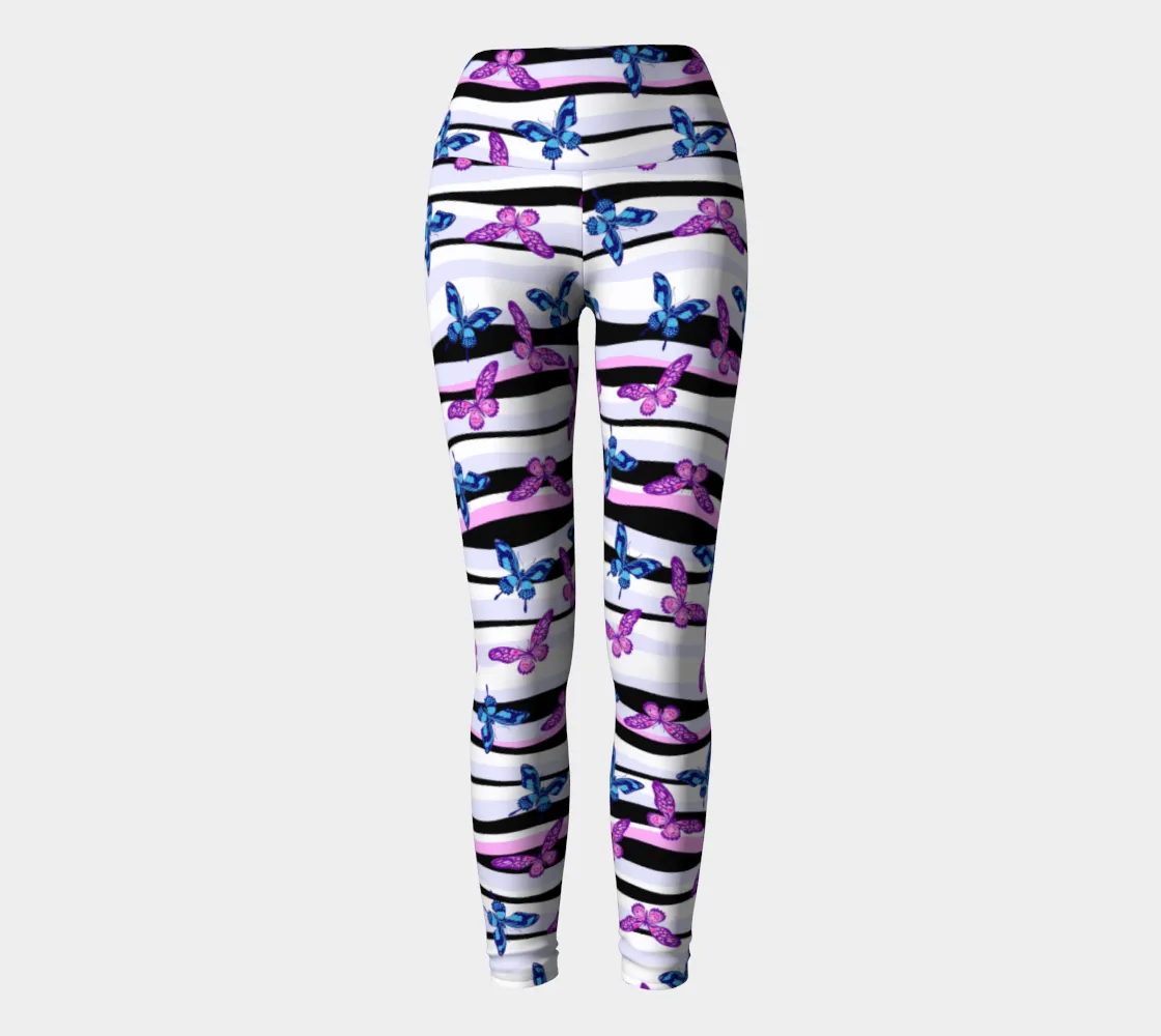 Vague De Papillons Yoga Leggings