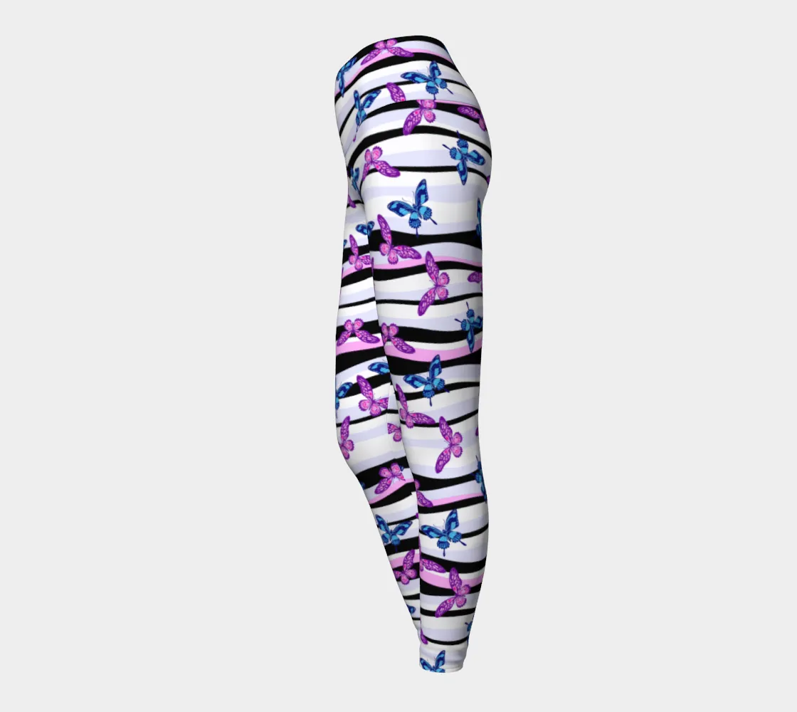 Vague De Papillons Yoga Leggings